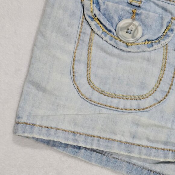 Aeropostale ✦ Mid-Rise Jean Cutoffs ✦ Light Blue Cotton Shorts 9/10 EUC - Picture 4 of 7